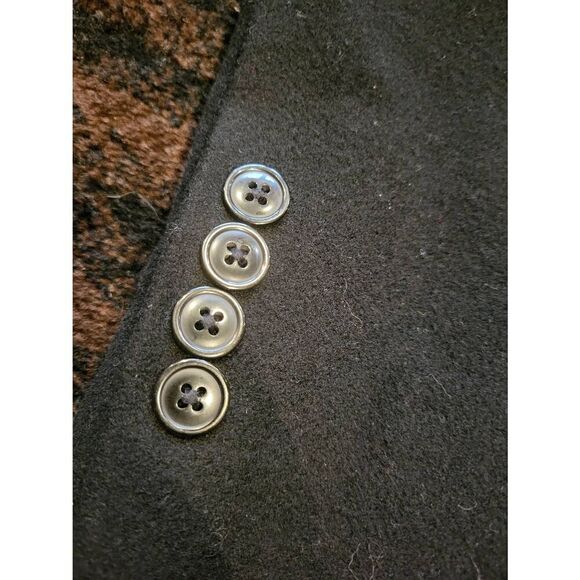 Pronto Uomo Long Overcoat Men's 38 Short Black Wool Cashmere Single Breasted - Picture 6 of 7